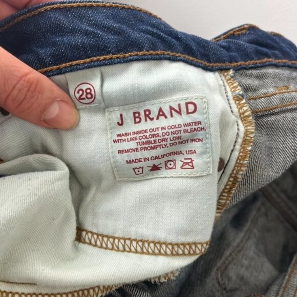 J Brand Aidan Ringer Boyfriend Low-Rise Dark Blue Distressed Jeans - Picture 13 of 13